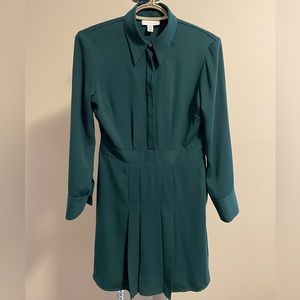 Topshop Collared Pleated Dress